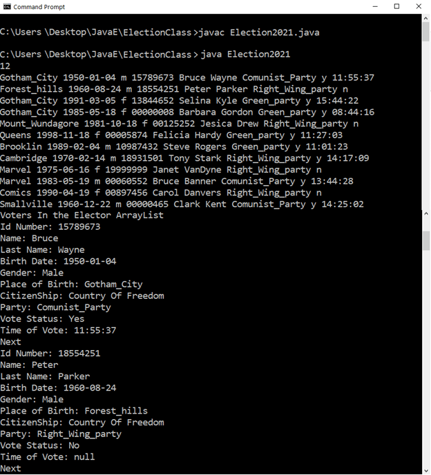 Data Output in Windows cmd